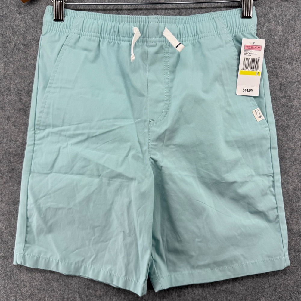 Vineyard Vines Chino Jetty Shorts Boys Size M Aqua Haze Blue NEW